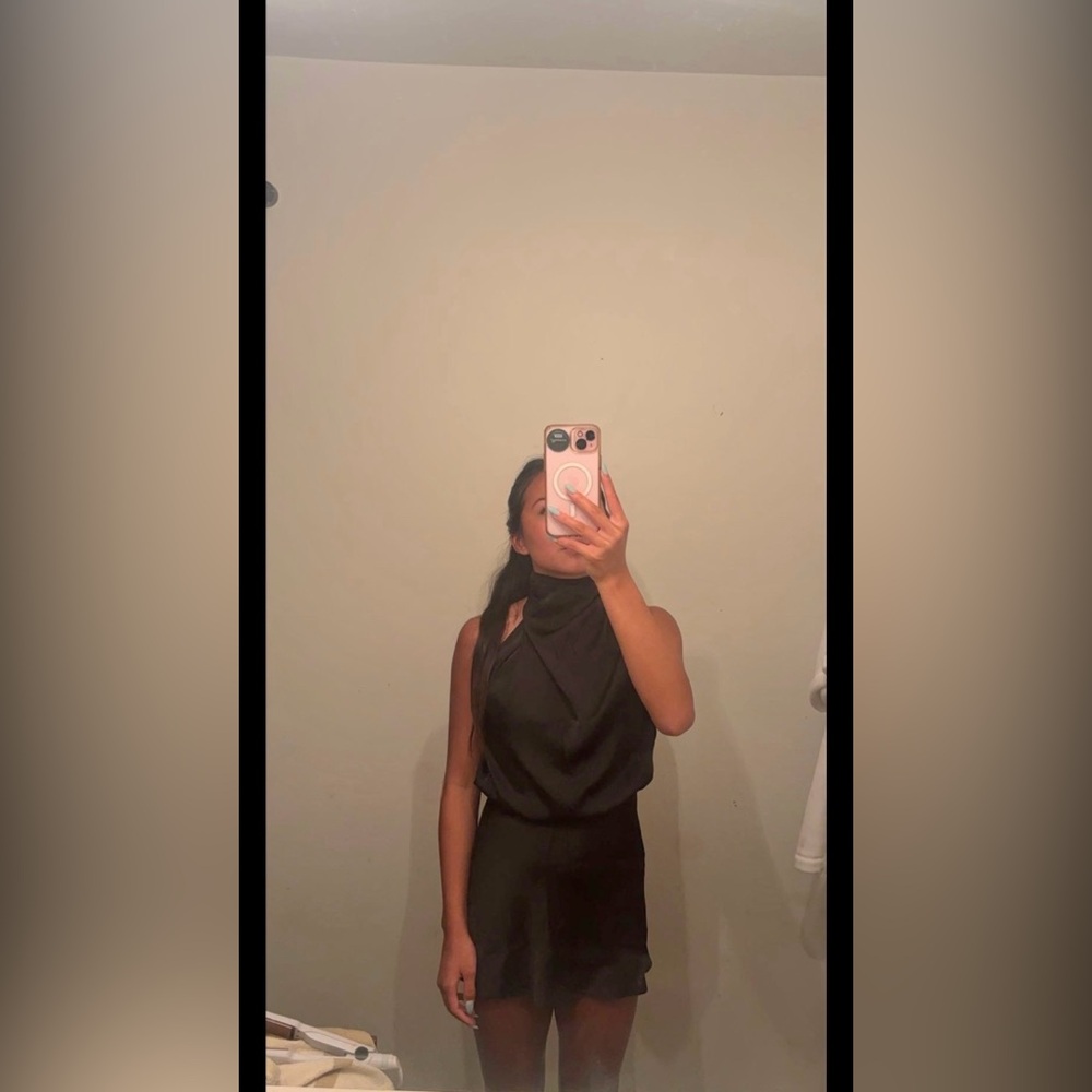 Hello molly Easy Style Satin Mini Dress Black - Picture 5 of 5
